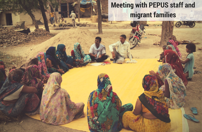 Meeting with PEPUS staff and migrant families